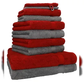 Betz Premium Handtuchset 10-tlg. dunkelrot & anthrazit