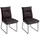 G + K Polsterstühle 2er Set DOSSO, Braun - Schwarz - Webstoff - Metall - mit Steppung - 2er Set
