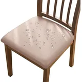 4er-set Stuhlhussen In Khaki, 36–48 Cm, Wasserdichte, Abnehmbare Stuhlhussen Aus Kunstleder Mit Schnallen, Geeignet Für Esszimmerstühle