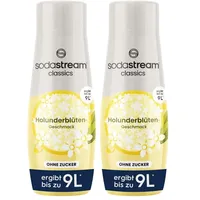 SodaStream Sirup Holunderblüte ohne Zucker, 1x Flasche ergibt 9 Liter Fertiggetränk, Sekundenschnell zubereitet und immer frisch, 440 ml (Packung mit 2)