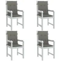 VidaXL Niedriglehner-Auflagen 4 Stk. Dunkelgrau 100x50x4 cm Stoff