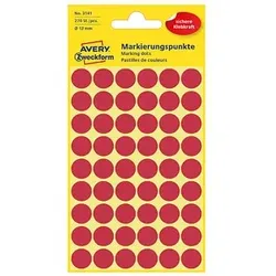 AVERY Zweckform Klebepunkte 3141 rot Ø 12,0 mm, 270 St.