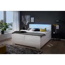 Meise Möbel meise.möbel Boxspringbett Las Vegas II 160 x 200 cm Lederoptik Weiß