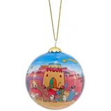 St. Benno Christbaumkugel mit Innenglasbemalung 2023 »Nacht zu Betlehem«