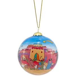 St. Benno Christbaumkugel mit Innenglasbemalung 2023 »Nacht zu Betlehem«