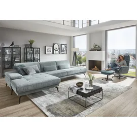 die planbar Recamiere DIE PLANBAR "MP-IN20126 L-Form mit Federkern-Polsterung", blau (ocean), B:328cm H:82cm T:190cm, 100% Polyester, Sofas, Recamiere, mit Kopfteilverstellung, optional Sitztiefen- & Armteilverstellung