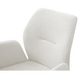 SalesFever Armlehnstuhl mit 180° Drehfunktion Strukturstoff Edelstahlgestell silber Creme