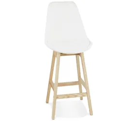 Hochstuhl und Küchenhocker aus Holz & Textilien | Skandinavischer Snackhocker mit gepolsterter Sitzfläche | Nordischer Wohnstil | Kadima Design