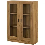 [en.casa] Vitrinenschrank Sorø 80x31x115cm Eiche