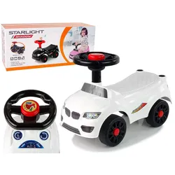LEAN Toys Rutscherauto Auto QX-3399-2 Hupe Spielzeug Spielzeugauto Schiebespielzeug Fahrzeug weiß