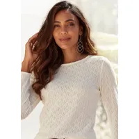 VIVANCE Langarmshirt Damen creme, schwarz Gr.40/42