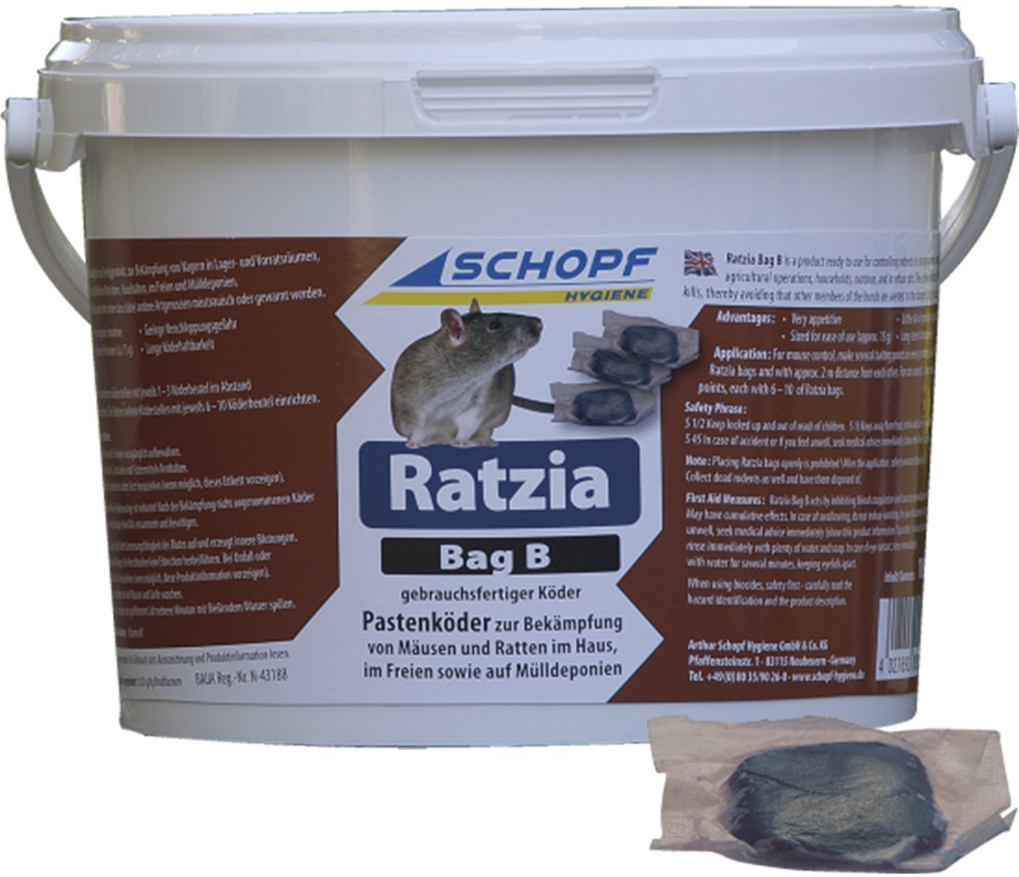 Schopf Ratzia Bag B 25 Blau Mäuse Rattenköder 3 kg