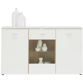 MID.YOU Kommode, Weiß, Eiche, Kunststoff, 3 Fächer, 150x88x42 cm, Made in EU, Wohnzimmer, Kommoden & Sideboards, Kommoden