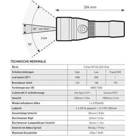 Mares EOS 15LRZ, Tauchlampe mit 1580 Lumen, Aluminium