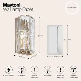 Maytoni Facet (LBH 10x13x25 cm) 13x25x10 cm Gold