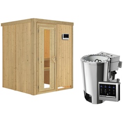 KARIBU Sauna »Ogershof«, inkl. 3.6 kW Saunaofen mit externer Steuerung, für 3 Personen - beige