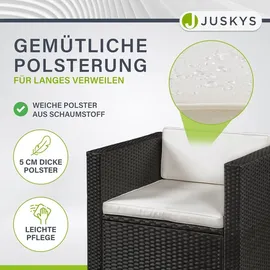 Juskys Punta Cana L Polyrattan Lounge schwarz/creme