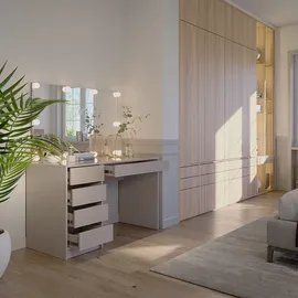 Vicco Schminktisch Sherry Cashmere 120 cm mit Spiegel & LED-Beleuchtung