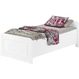Erst-Holz Weißes Seniorenbett 100 x 200 Einzelbett Extra Hoch Federleisten