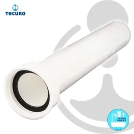 tecuro Tauchrohr Verstellrohr Ø 40 x 250 mm mit 1 1/2 Zoll Überwurfmutter Weiß