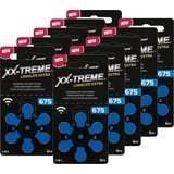 XX-Treme Longlife Extra Hörgerätebatterien Typ 675-60 Stück Hörgeräte Batterien konzipiert für höchste Leistung - Pack mit 10 Blistern à 6 Hörgerätebatterien – PR44 Farbcode blau 1,45 Volt