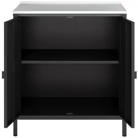casa.pro Outdoor Schrank Bolognano 92x80x50 cm Schwarz, matt