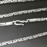 Drachensilber Königskette 3 mm schlichte Endkappen 925 Silber rund 45cm