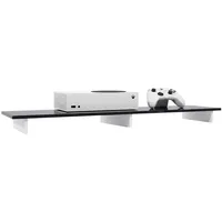 Vladon TV-Aufsatz 138,5x9,5x34,5 cm Schwarz Hochglanz/Weiß Matt MDF