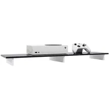 Vladon TV-Aufsatz 138,5x9,5x34,5 cm Schwarz Hochglanz/Weiß Matt MDF