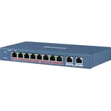 Hikvision DS-3E0310HP-E (10 Ports), Netzwerk Switch, blau
