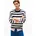 Gestreifter Relaxed Fit Blau L