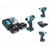 Makita DTD 157 RG Akku Schlagschrauber 18 V 140 Nm 1/4" Brushless + 2x Akku 6,0 Ah + Ladegerät