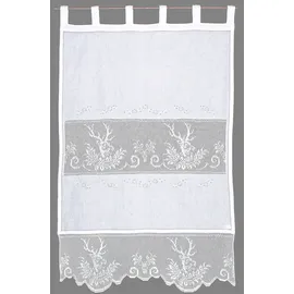 HOSSNER - ART OF HOME DECO Gardine »HIRSCH« Schlaufen 2 Stk. tlg. HOSSNER - ART OF HOME DECO weiß