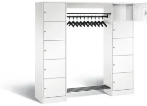 C+P Offene Garderobe Serie 8070, H1950xB1870xT480mm, Front Verkehrsweiß, Korpus Verkehrsweiß (82710-00)