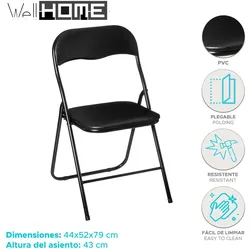 WellHome - 4er-Set Stühle 44x52x73cm Klappbar Farbe Schwarz widerstandsfähig und praktisch für den Außenbereich