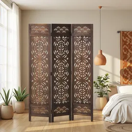 Homestyle4u Paravent Braun Holz 120x170x2 cm, Wohnzimmer, Raumteiler | Paravents, Paravents