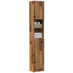 Badschrank Altholz-Optik 32x25,5x190 cm Holzwerkstoff