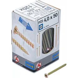 BGS DIY 88045 Satz Mehrzweckschrauben Kreuzschlitz PZ2 4,0x50mm 120 Stück