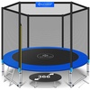  Trampoline Komplettset 366 cm inkl. Sicherheitsnetz, Leiter und Randabdeckung blau