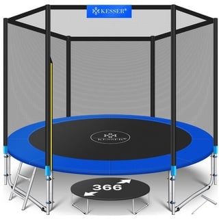 Kesser  Trampoline Komplettset 366 cm inkl. Sicherheitsnetz, Leiter und Randabdeckung blau