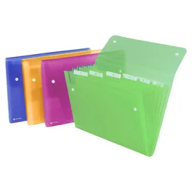 Rexel Fächermappe A4 Blau/Pink/Rosa/Transparent/Türkis