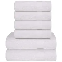VidaXL 6-tlg. Handtuch-Set Weiß 360 g/m2 100% Baumwolle Vidaxl