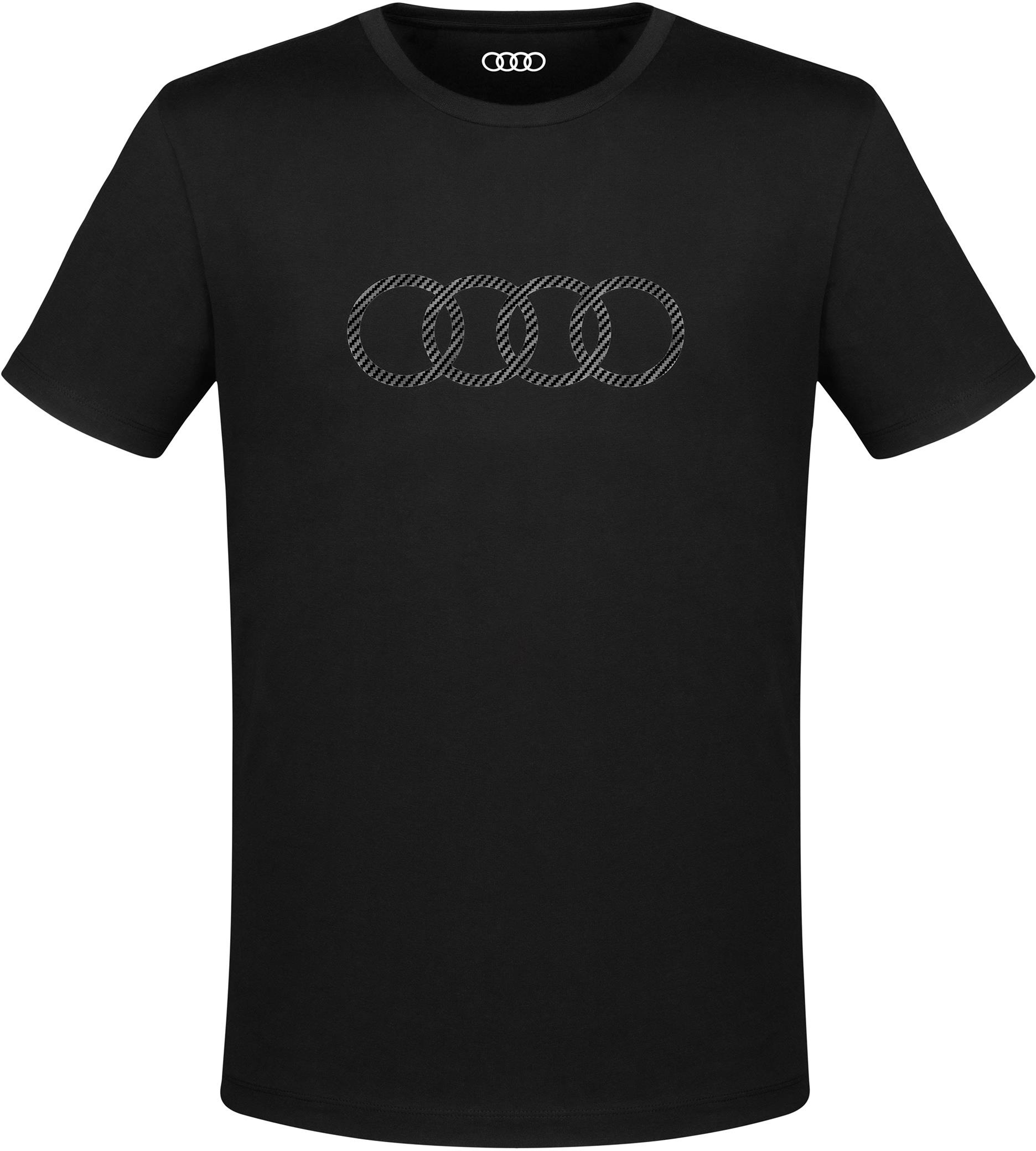 Audi T-Shirt Ringe Herren Schwarz Shirt Halbarm Größe M 3132301503