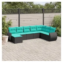 vidaXL Gartensofa-Set 8-tlg. Loungesofa schwarz