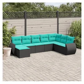 vidaXL Gartensofa-Set 8-tlg. Loungesofa schwarz