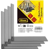 IDENA Buchstützen Metall schwarz, 14x14x8,5cm 4 Stück