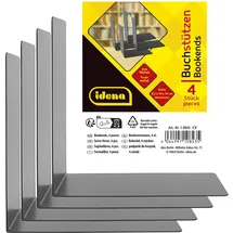 IDENA Buchstützen Metall schwarz, 14x14x8,5cm 4 Stück