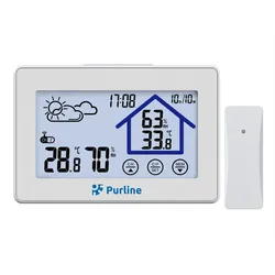 PURLINE Touchscreen-Wetterstation mit Hygrometer und Außensensor