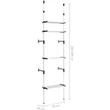 vidaXL Teleskop-garderobe mit Regalen 100x50x200 grau