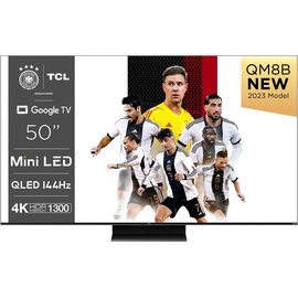 TCL 50QM8B TV MiniLED 50”, QLED, 144Hz, 4K HDR Premium 1250nits, Google TV, Dolby Vision IQ & Atmos, Onkyo, Google Assistant Incorporado y Game Master Pro 2.0